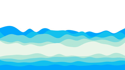 Abstract blue wave pattern with flowing layers and ample copy space, ideal for backgrounds, maritime themes, or dynamic graphic design.