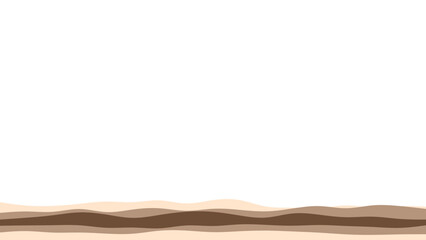 Minimalist abstract background featuring wavy layers of various brown and beige tones, suggesting earth strata or sand dunes, with ample copy space for design.