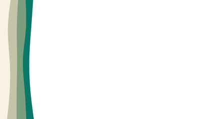 Abstract background featuring elegant, flowing wavy stripes in harmonious shades of green and beige on a clean white surface. Perfect for modern design, presentations, and tranquil branding.