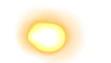 Abstract Warm Golden Light Orb with Soft Glow on White Background