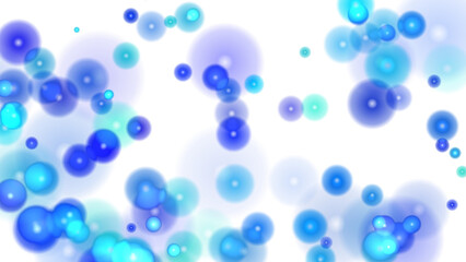 Serene Blue and Purple Bokeh Bubbles Abstract Background