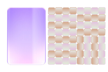 Translucent purple rectangular icon, ideal for dashboard, ID card, interface panel, or placeholder, 3d rendering - 1