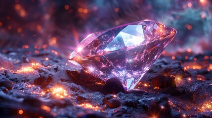 Shimmering pink crystal artwork high resolution picture