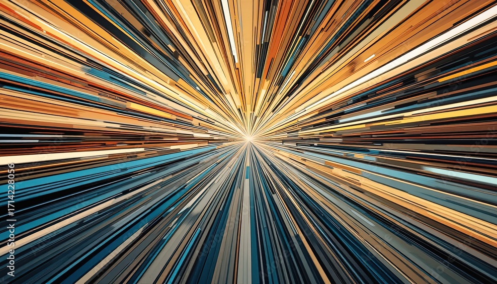 Aufkleber a vibrant abstract design featuring a dynamic array of multicolored lines converging towards a centr