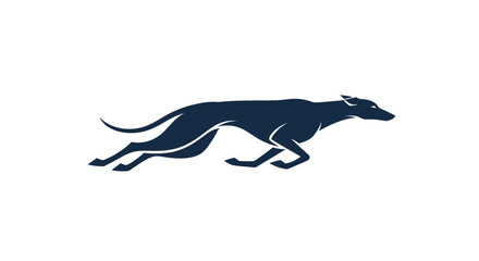 Fototapeta premium Elegant dark silhouette of a greyhound dog in full stride.