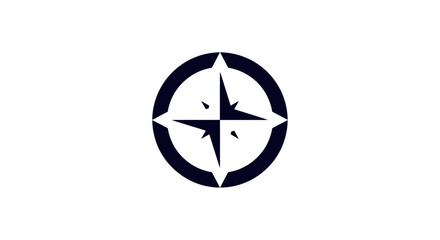 Simple circular compass rose icon for navigation.