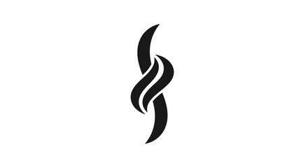 Fototapeta premium Abstract black intertwined curves logo design.