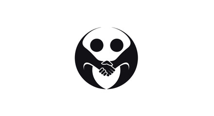 Abstract Yin Yang Handshake Logo Design.