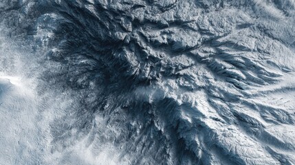 Drone aerial photo of Iceland glacier stretching across frozen land.