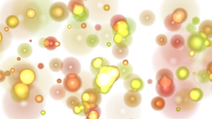 Vibrant Luminous Orbs: Abstract Warm-Toned Bubbles and Organic Shapes on White Background
