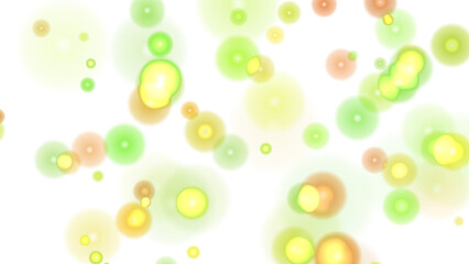 Abstract Green & Yellow Bokeh Circles Background - Soft Glowing Particles