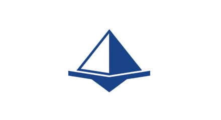 Fototapeta premium Pyramid-shaped logo design blue and white modern and minimalist.