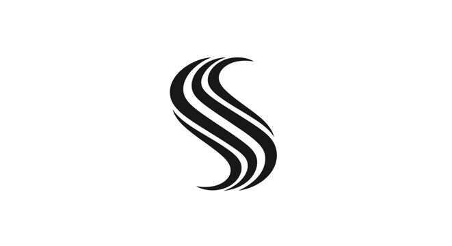 Stylized letter S logo mark with dynamic wave shapes.