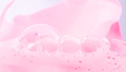 Fototapeta premium Abstract close-up of pink liquid foam