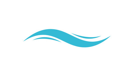 Stylized Blue Wave Design: Minimalist Aquatic Symbol.