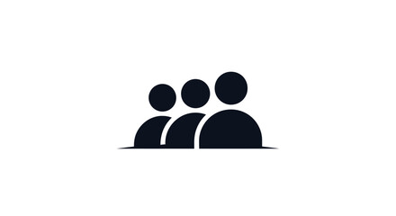 Group of people three figures standing in a row simple illustration social gathering community.