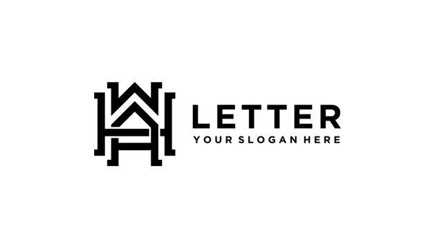 WHA letter logo design, WHA icon logo template for business