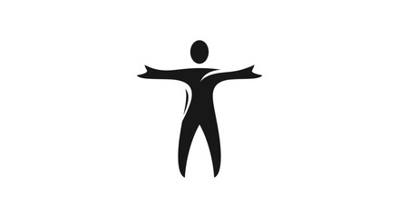 Silhouette of a person with arms outstretched representing freedom and joy.