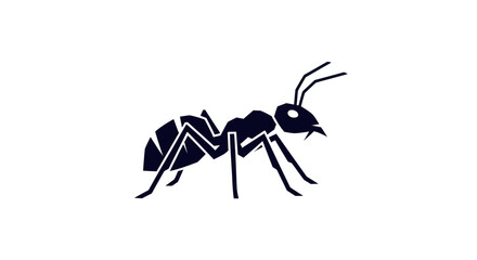 Black Ant Silhouette Illustration Graphic Design.