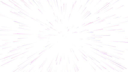 Obraz premium Subtle Radial Light Trails isolated on png, transparent background - Abstract Speed Motion Effect with Faint Purple Rays