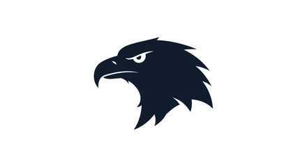 Dark Silhouette Eagle Head Fierce Gaze Symbol Graphic Design.