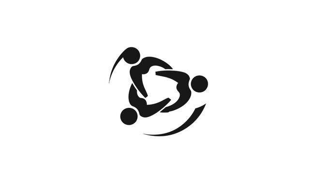 Ubuntu logo with three abstract figures forming a circle symbolizing community and connection.