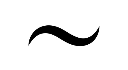 Simple black tilde symbol graphic element isolated.