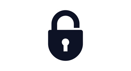 Simple black padlock icon representing security and privacy.