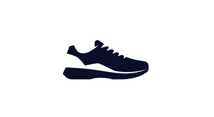 Modern athletic running shoe icon isolated on white.