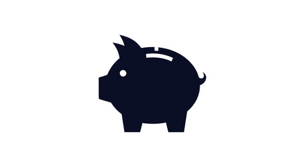 Dark silhouette of a classic piggy bank representing savings and financial security.