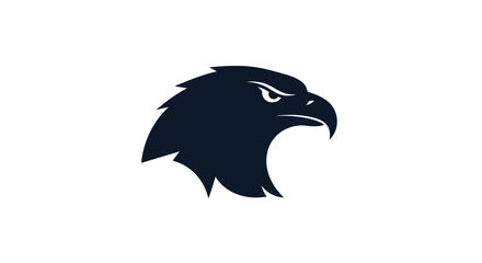 Majestic Eagle Head Silhouette Fierce Predator Symbol.