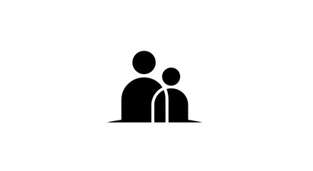 Simple black icon representing two people standing together side by side.