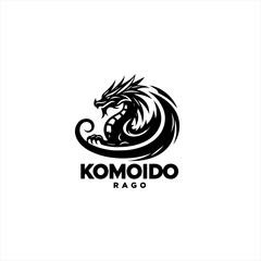 Black dragon logo with text komoido rago