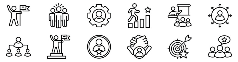 Leadership Icon Set Vector Illustration Collection