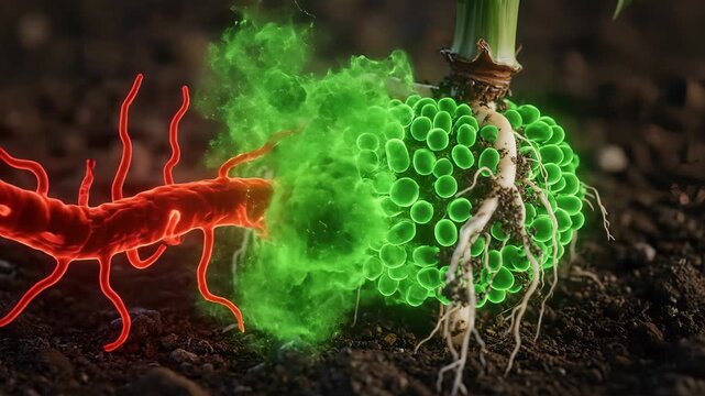 Explore the fascinating connection between plant roots and beneficial microbes thriving in the soil. Witness how these relationships support healthy growth and enhance ecosystems.