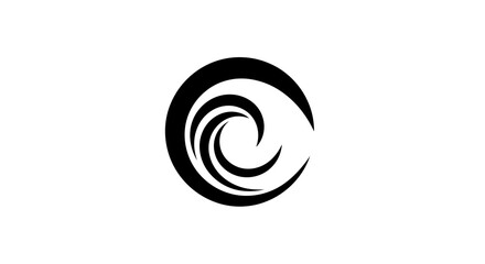 Abstract circular design with swirling waves.