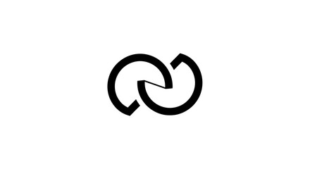 Obraz premium Intertwined circles logo design.