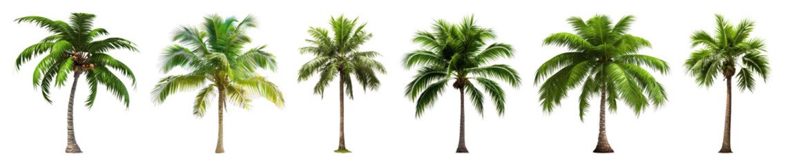 PNG Tropical palm trees collection, element set on transparent background