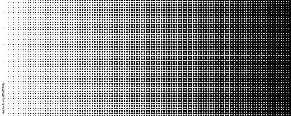 Poster dotted halftone gradient texture. vanishing polka dot background. repeating dots gradation pattern b