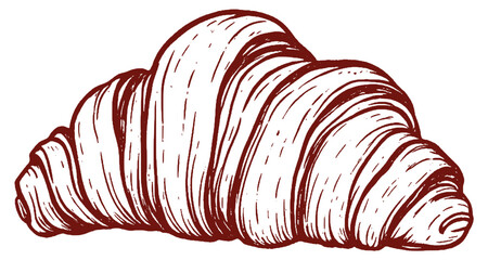 Vector illustration of a croissant with plump edges