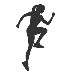 Silhouette of a runner athlete in vector.