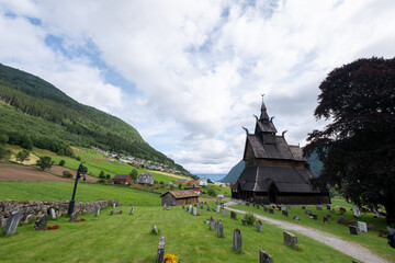 Hopperstad Stave Church, an ancient wooden stave church,  Roysane, Norway