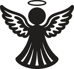 Elegant angel silhouette for holiday crafts cutout