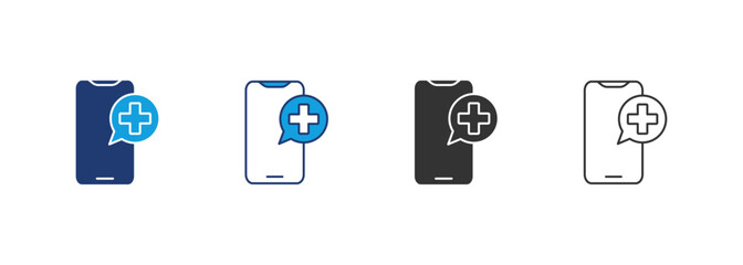 Mobile Healthcare Icon Set Multiple Style Collection