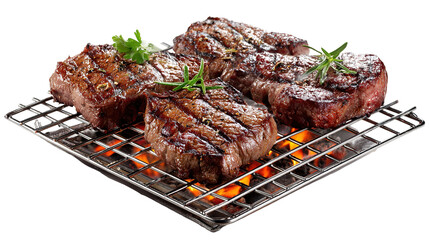 Perfectly Grilled BBQ Ribs on Stainless Steel Tray
