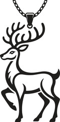 Elegant deer pendant on a chain design element
