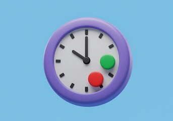 Stylish Clock with a Colorful Design on a Blue Background Ideal for Time Management Concepts and Modern Visual Presentations