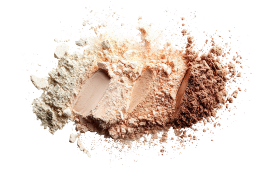 Blending powders, light tan, brown, and beige