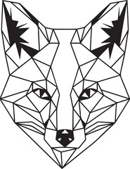Geometric fox head outline icon featuring sharp angles and modern polygonal design