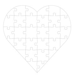 Heart Shaped Jigsaw Puzzle &ndash; Vector Design Illustration